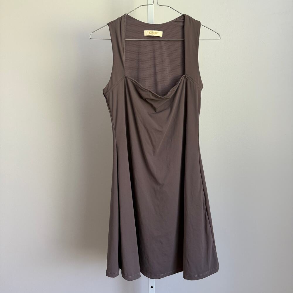 QINSEN sz‎ L Gray Fitness Tennis Athletic Mini Dress